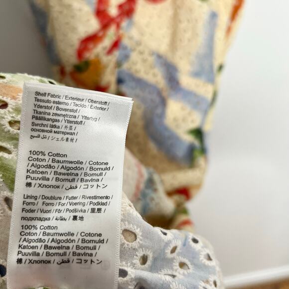 Farm Rio Womens Copacabana Cover Up XS Cream Tropical Print Beach Resort Wear - Picture 14 of 14